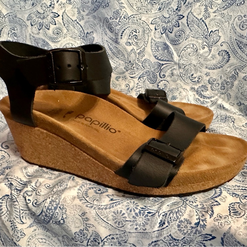 Papillio by Birkenstock Black Wedge Sandals